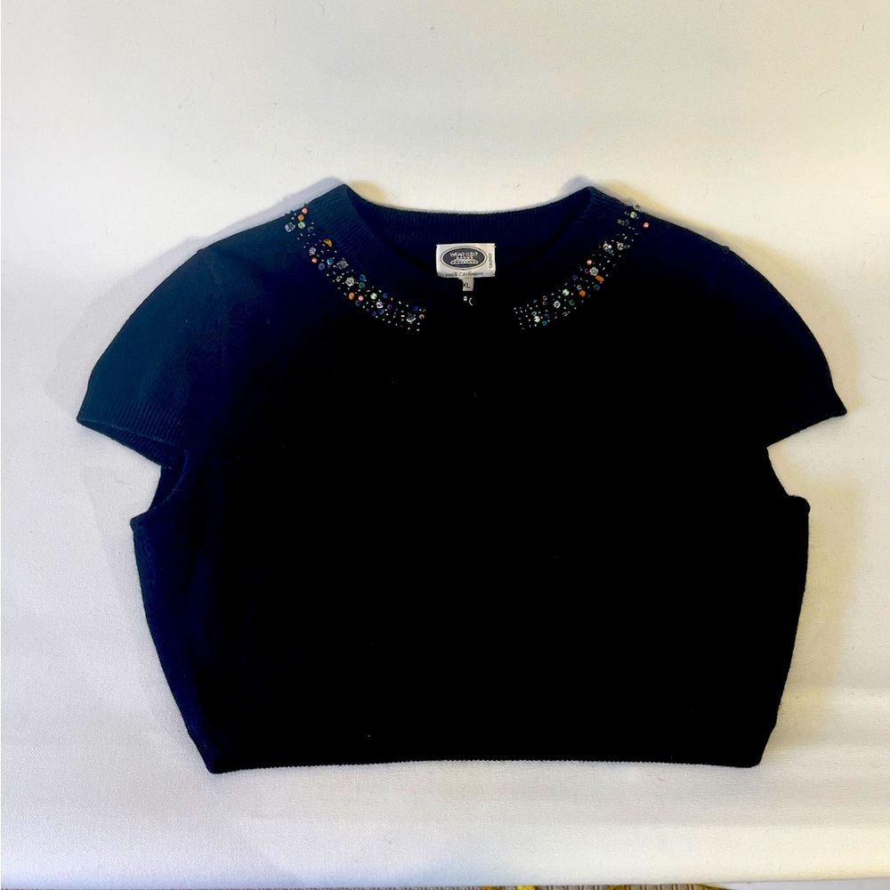 Black Cashmere Cropped Shrug